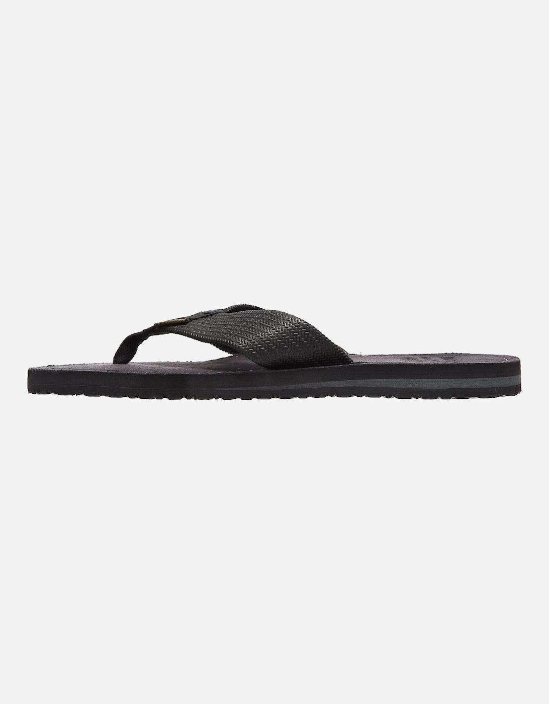 Toeman Mens Black Flip Flops