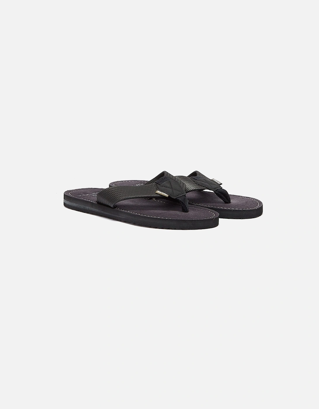 Toeman Mens Black Flip Flops, 9 of 8