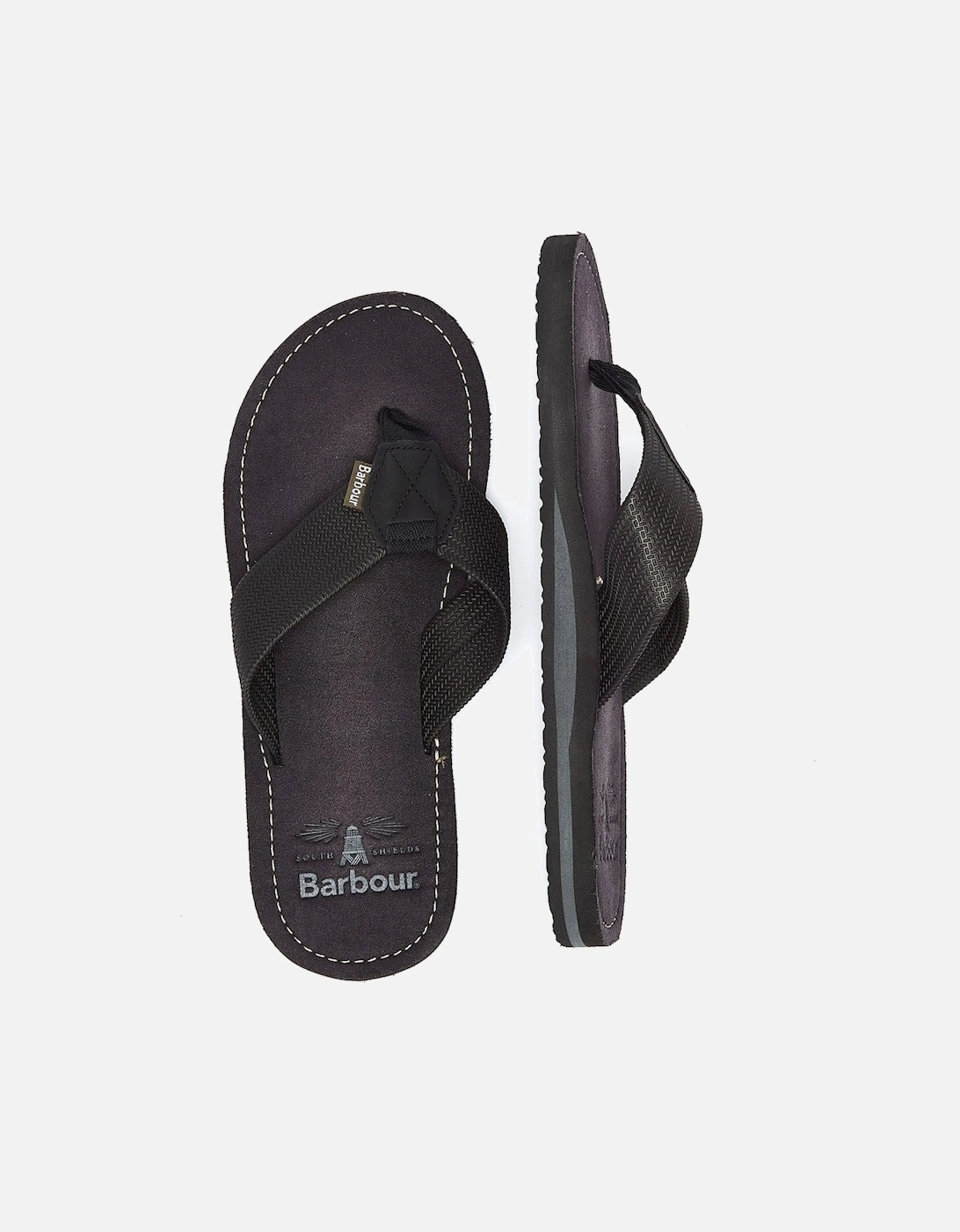 Toeman Mens Black Flip Flops