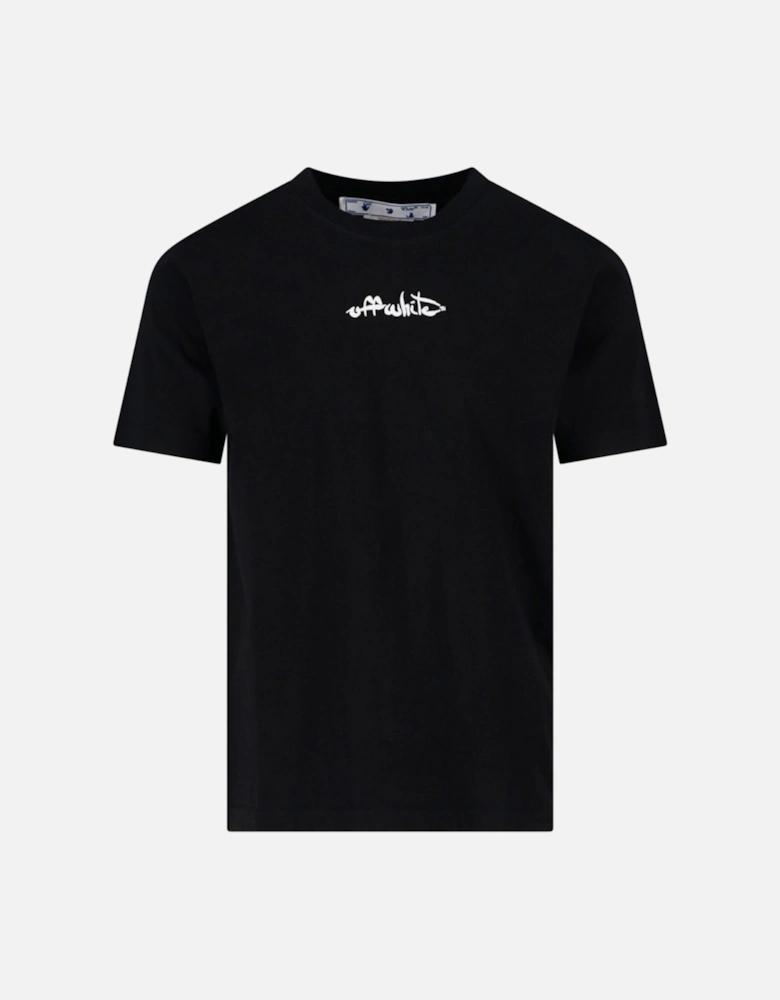 Script Logo Slim Fit Black T-Shirt