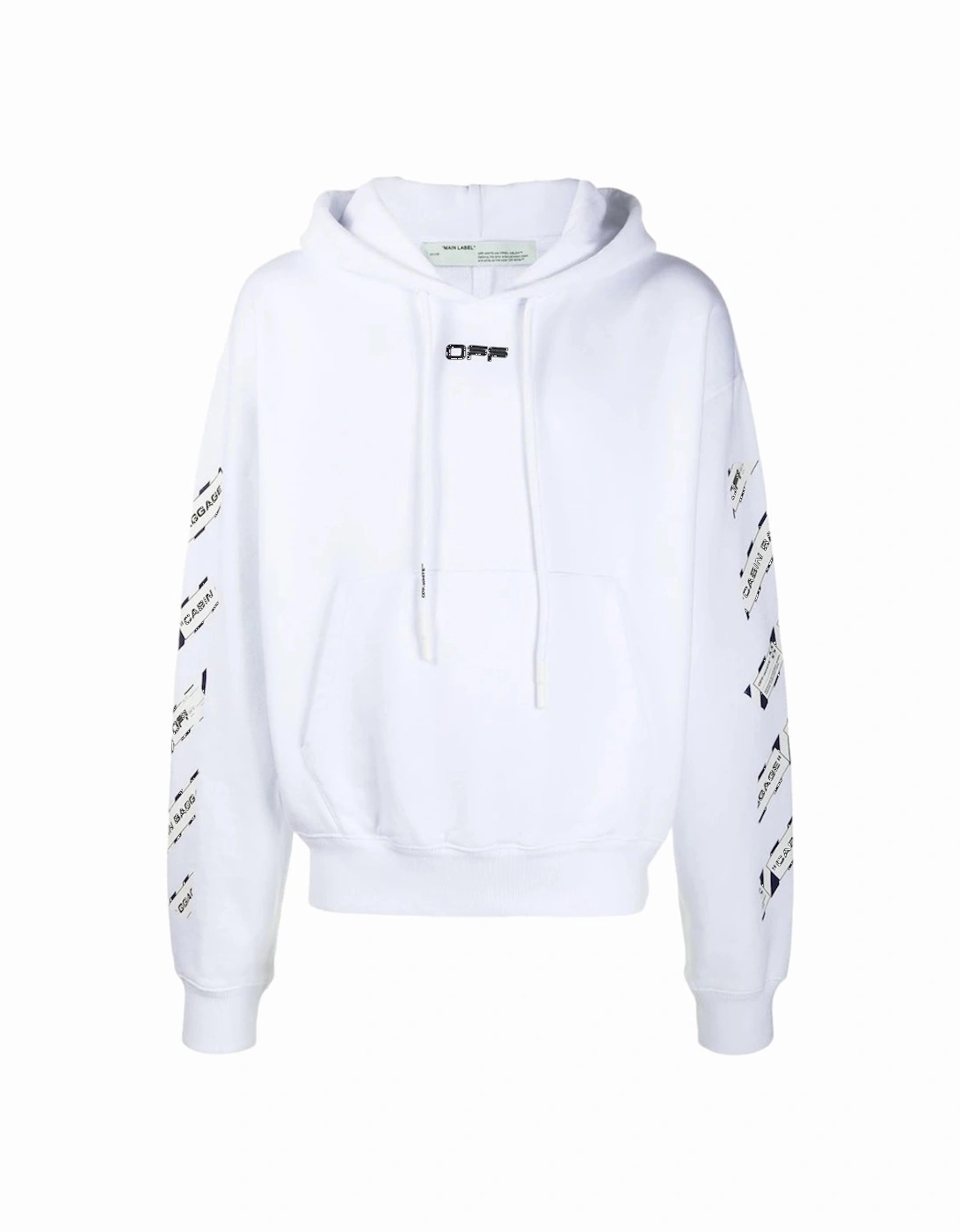 Airport Tape Slim Fit White Hoodie, 3 of 2