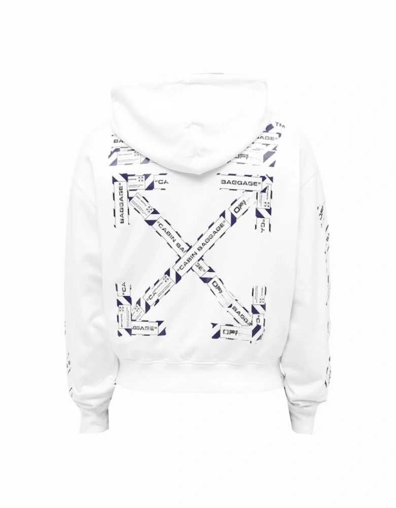 Airport Tape Slim Fit White Hoodie