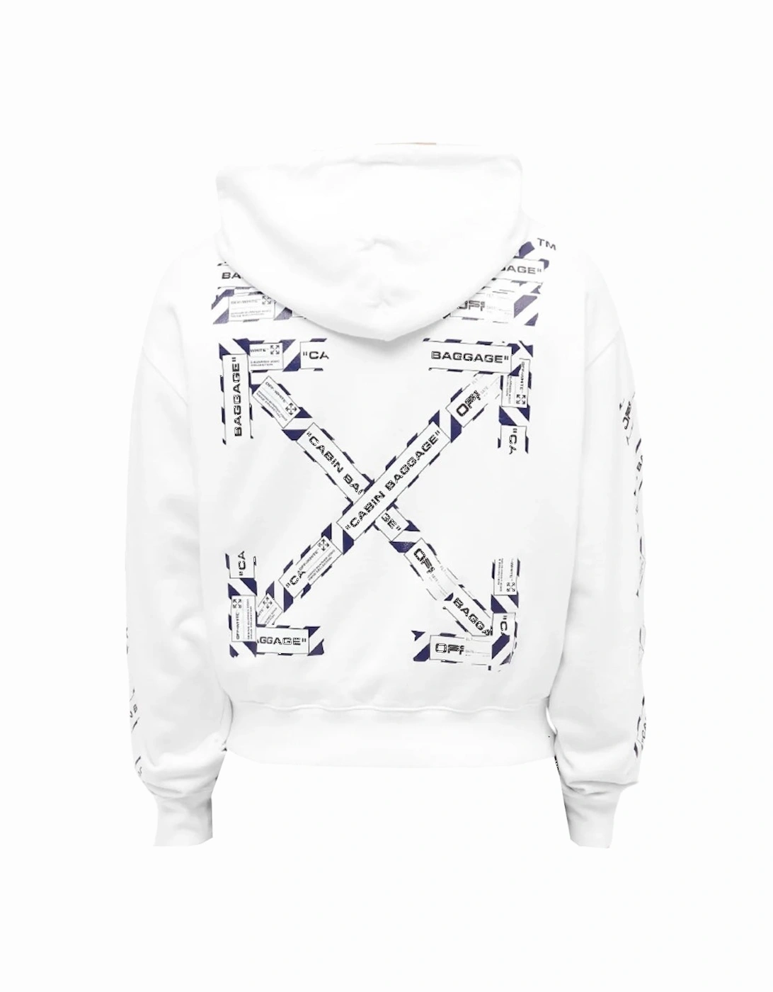 Airport Tape Slim Fit White Hoodie