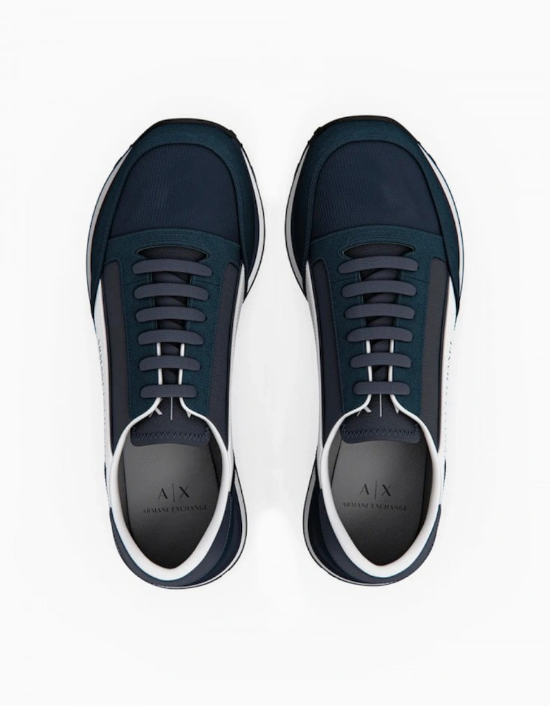 Mens Leather Sneaker Navy Navy+off White