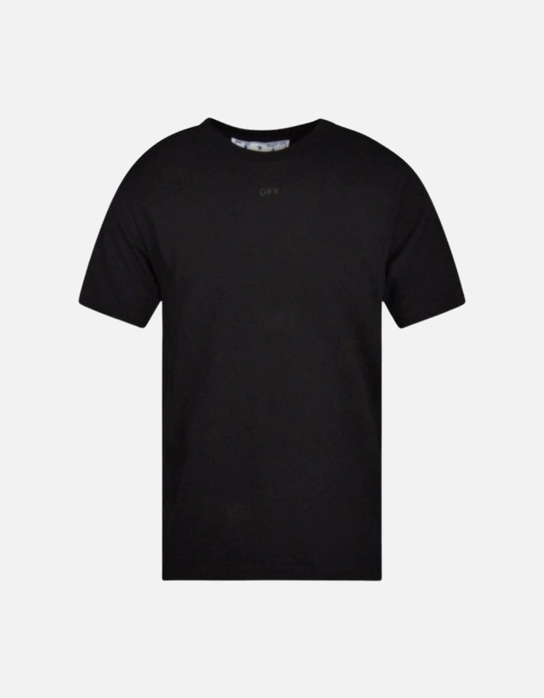 Rubber Arrow Logo Slim Fit Black T-Shirt