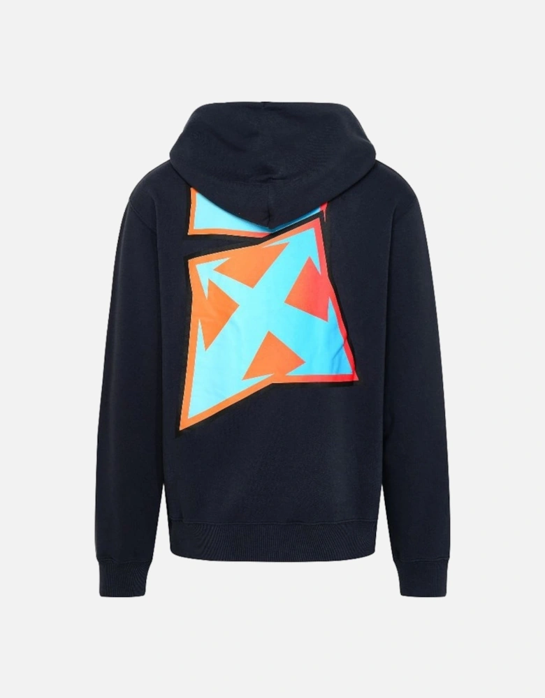 Off White Degrade Thunder Slim Fit Navy Blue Hoodie