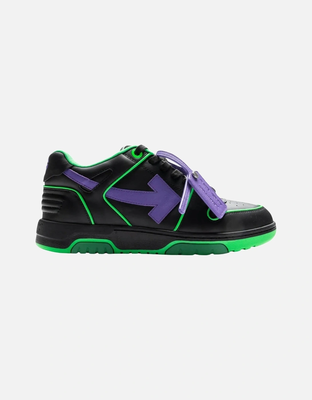 Out Of Office Outlined Green Flou Leather Black Sneakers, 5 of 4