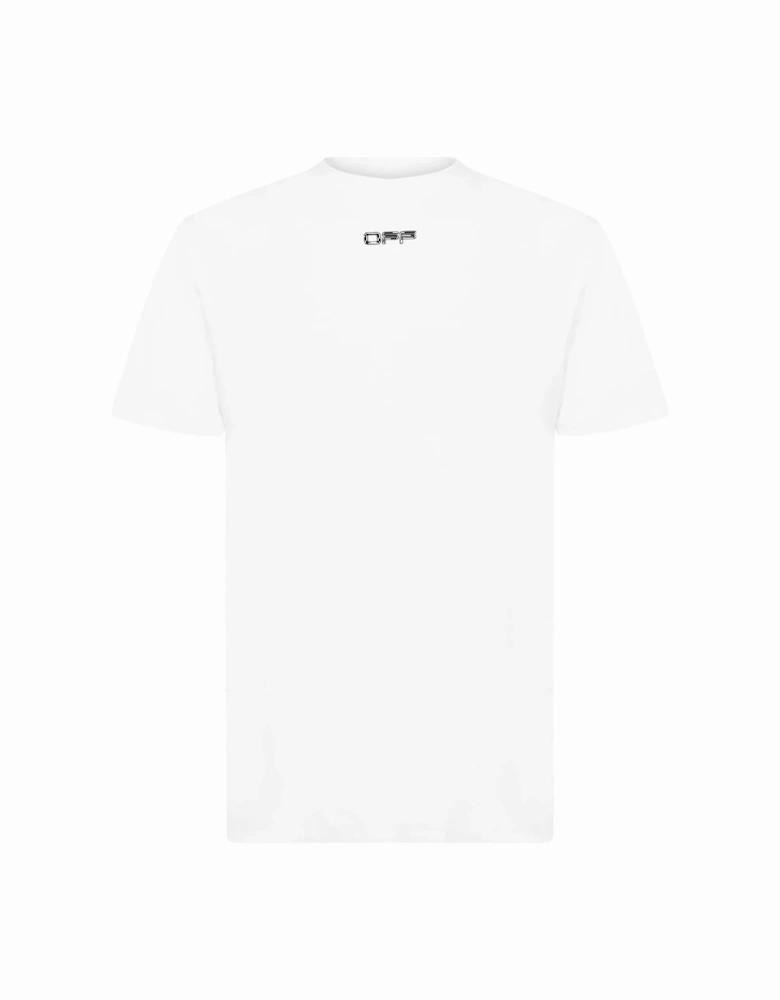 Arrow Outline White Sports T-Shirt