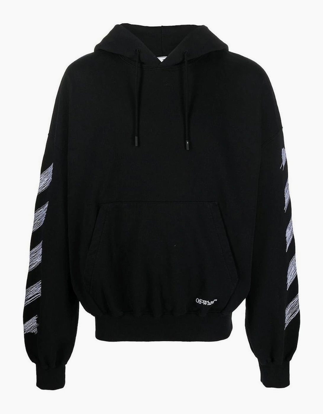 Off-White Men's Black Scribble Diag Boxy Oversized Hoodie  36 S