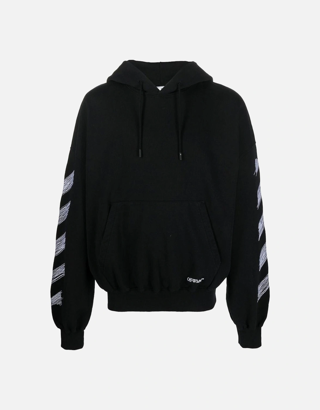 Scribble Diag Boxy Black Oversized Hoodie, 3 of 2