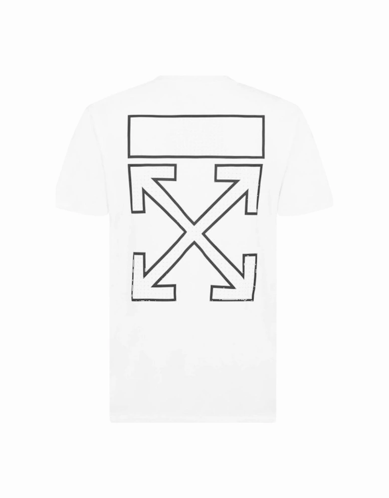 Arrow Outline White Sports T-Shirt