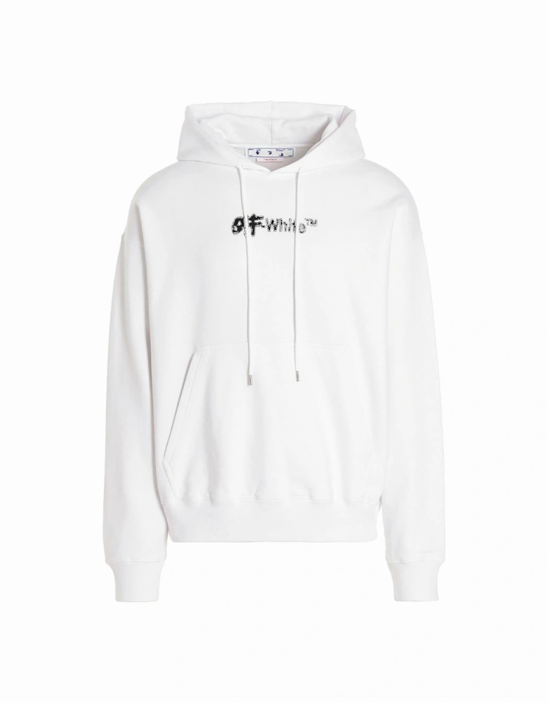 Off White Spray Helvetica Skate Fit White Hoodie