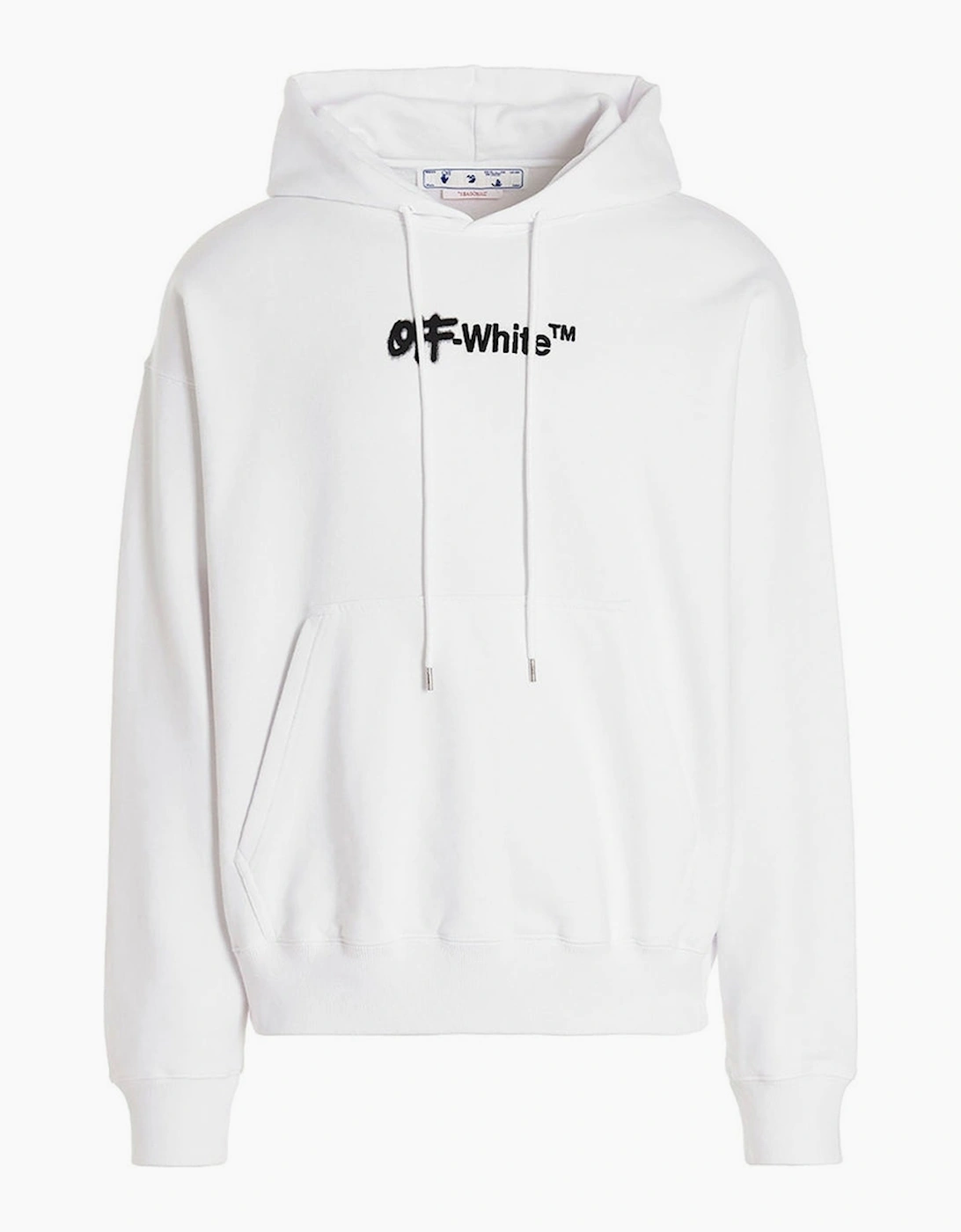 OFF-WHITE Off White Spray Helvetica Skate Fit White Hoodie - Size: M