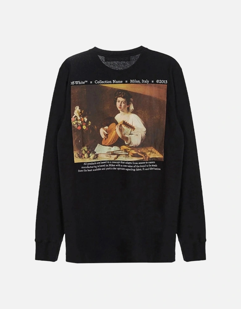 Caravaggio Lute Long Sleeve Slim Fit Black T-Shirt