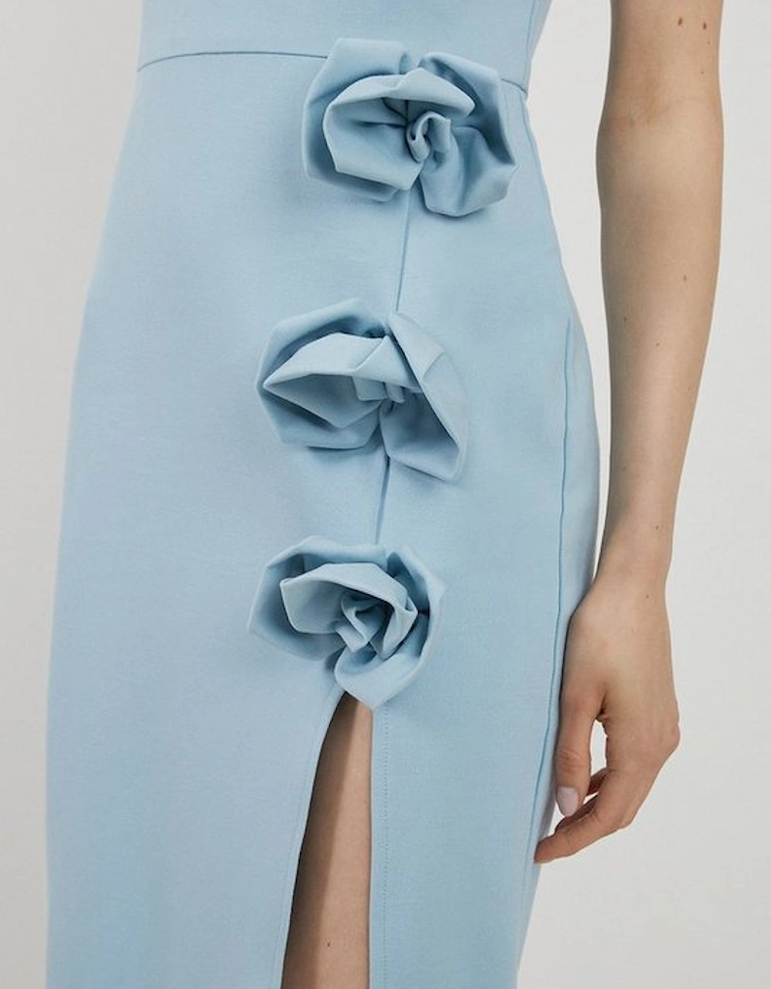 Petite Rosette Ponte Jersey Slit Maxi Dress