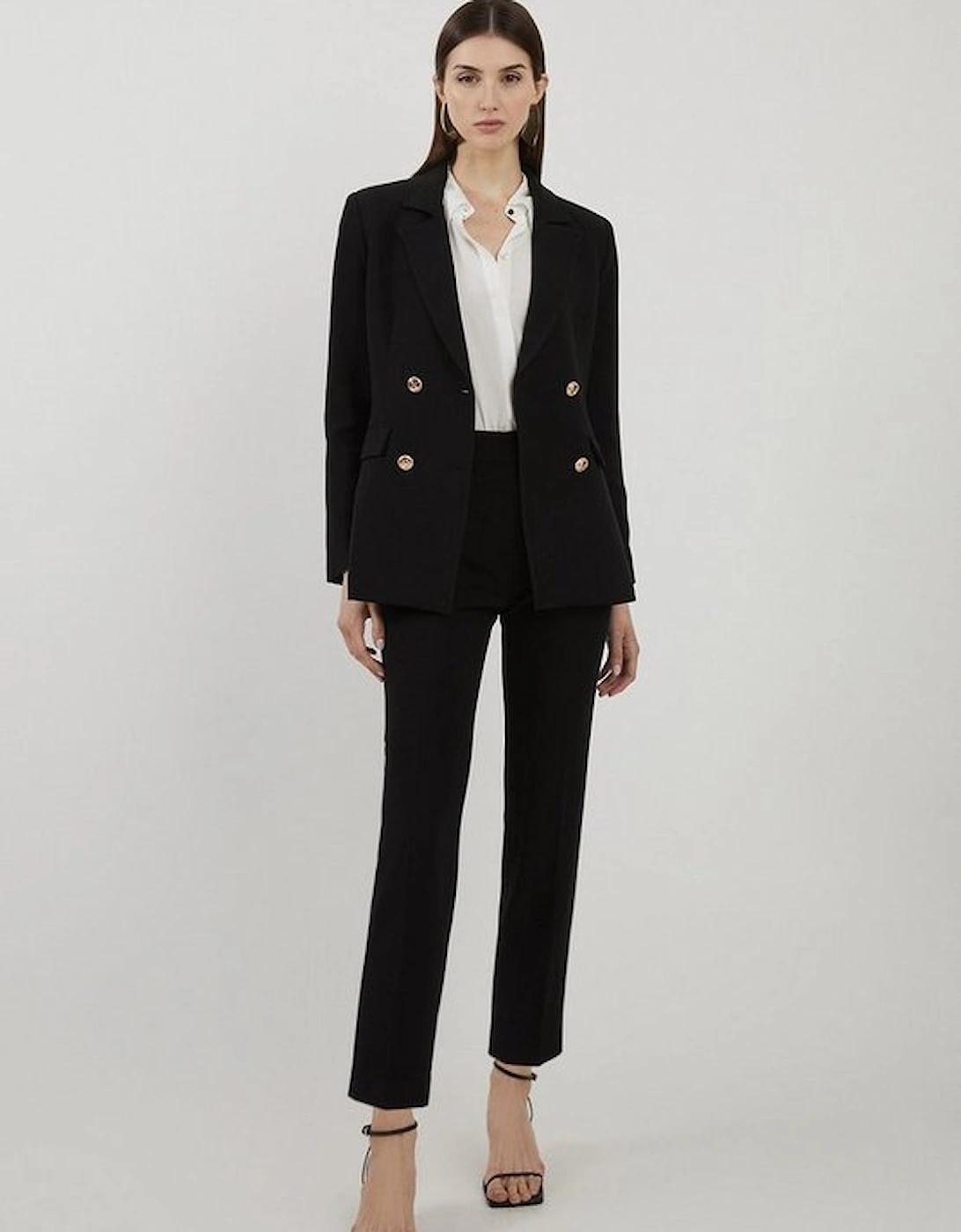 Petite Tailored High Waisted Slim Leg Trousers, 4 of 3