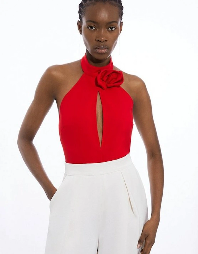 Tall Rosette Ponte Jersey Keyhole Bodysuit