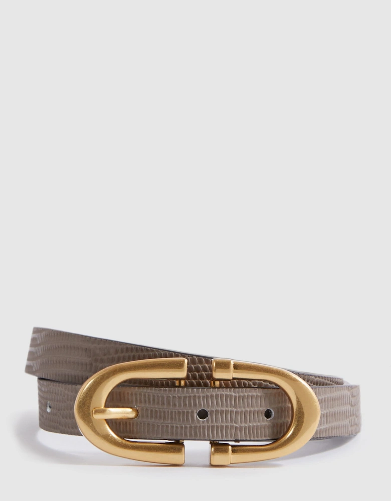 Horseshoe Buckle Leather Belt