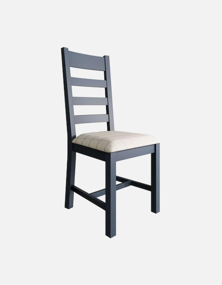 Harlyn Slat Back Dining Chair Blue Natural Check