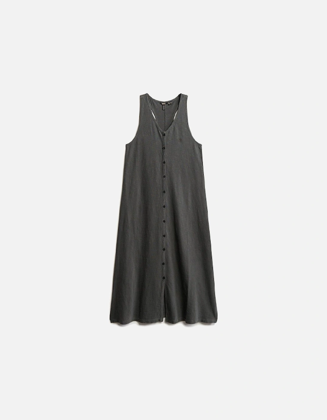 Women's Beach Jersey Vest Midi Dress Black