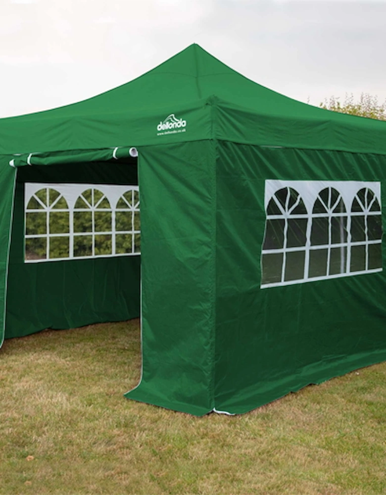Premium 3x3m Pop-Up Gazebo & Side Walls, Water Resistant, Carry Bag, Stakes & Weight Bags Dark Green