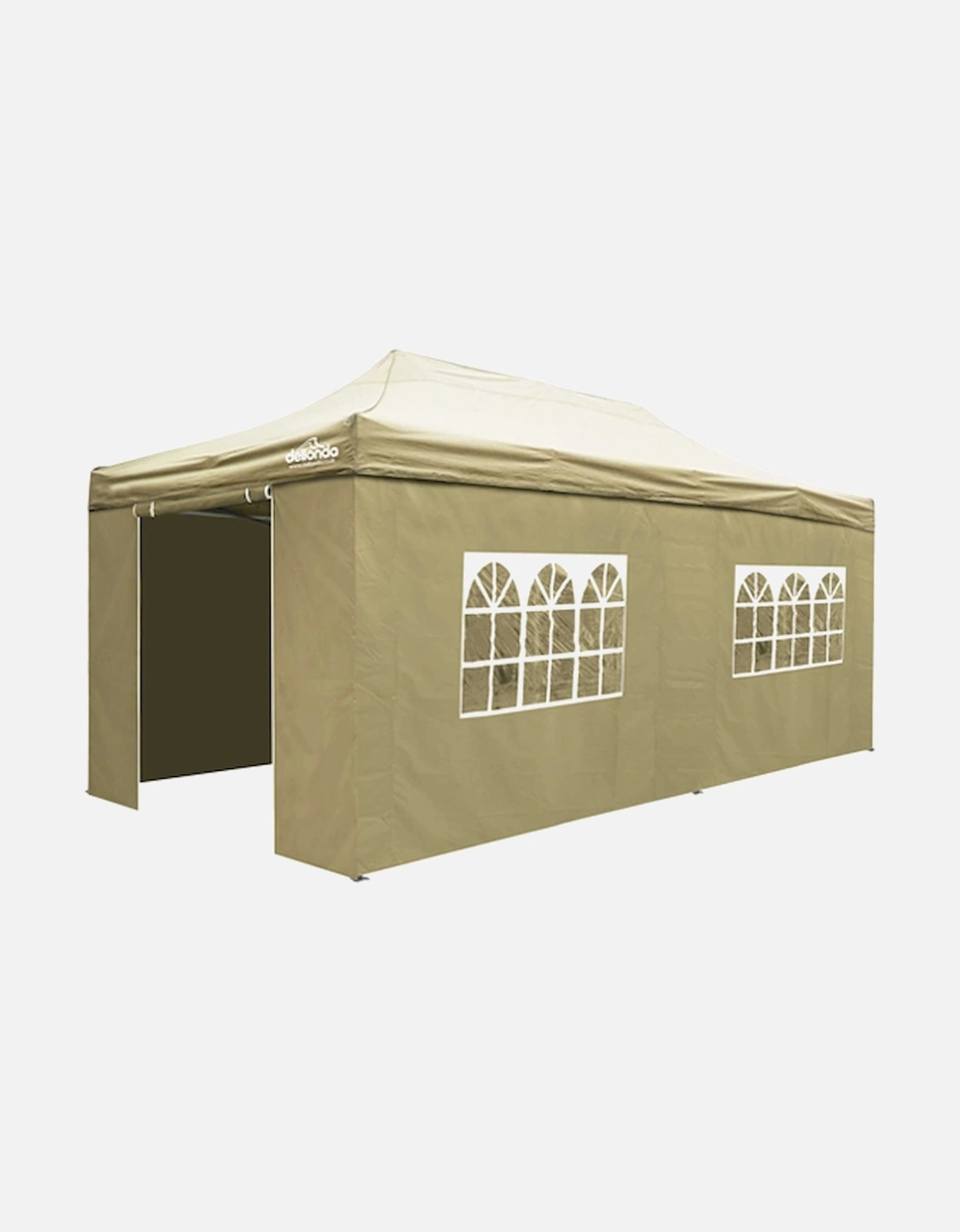 Premium 3x6m Pop-Up Gazebo & Side Walls, Water Resistant, Carry Bag, Stakes & Weight Bags Beige, 8 of 7