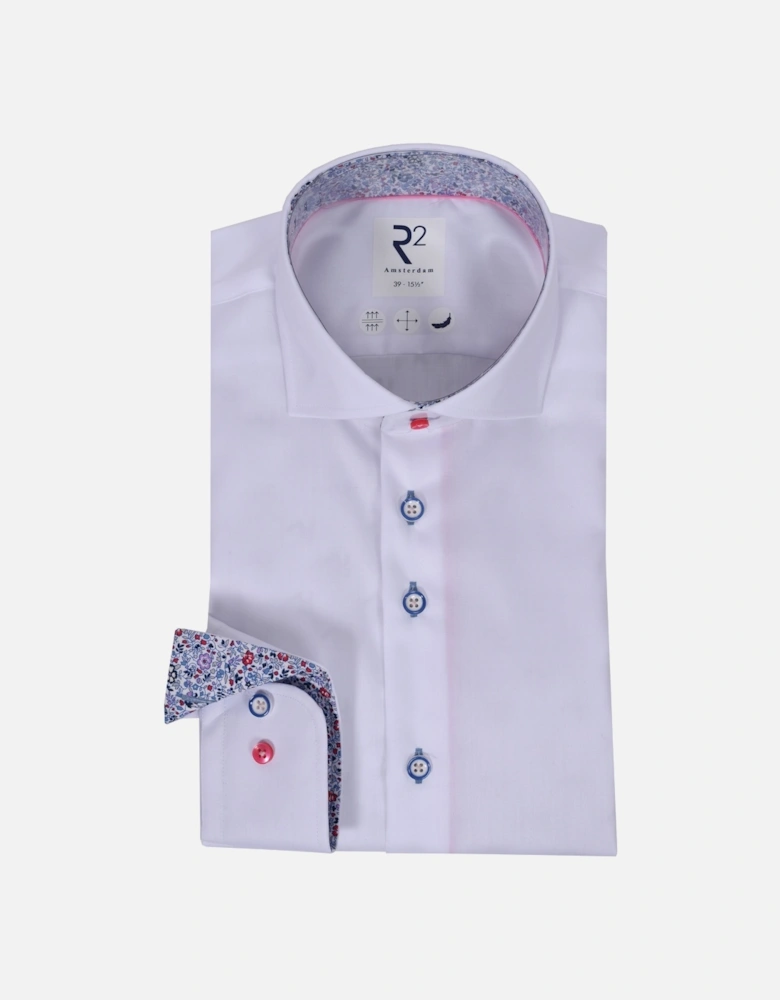 Cut Away Collar Trimmed With Liberty Print White