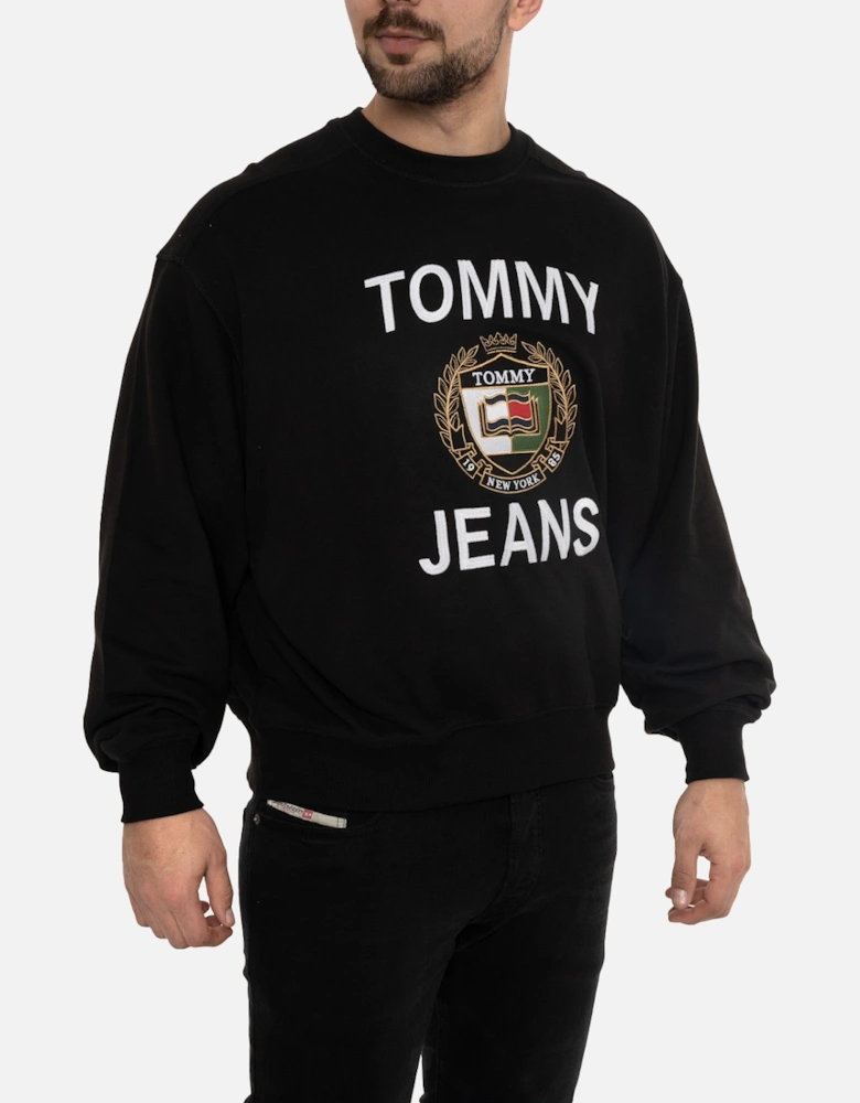 Mens Boxy TJ Luxe Crew Sweatshirt (Black)