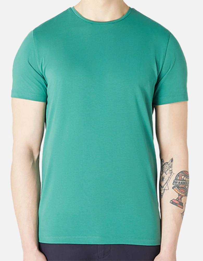Mens Plain Tapered Fit T-Shirt (Moss Green)