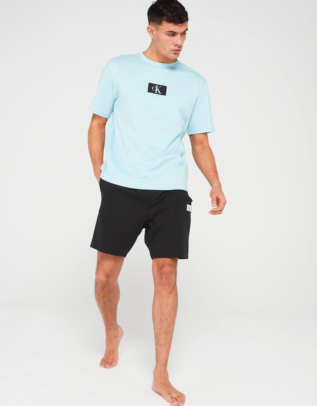 Crew Neck Loungewear T-Shirt - Light Blue