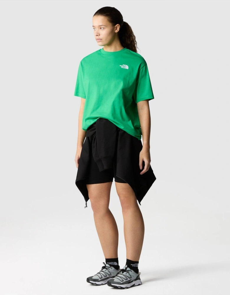 Womens Short Sleeve Oversize Simple Dome Tee - Green