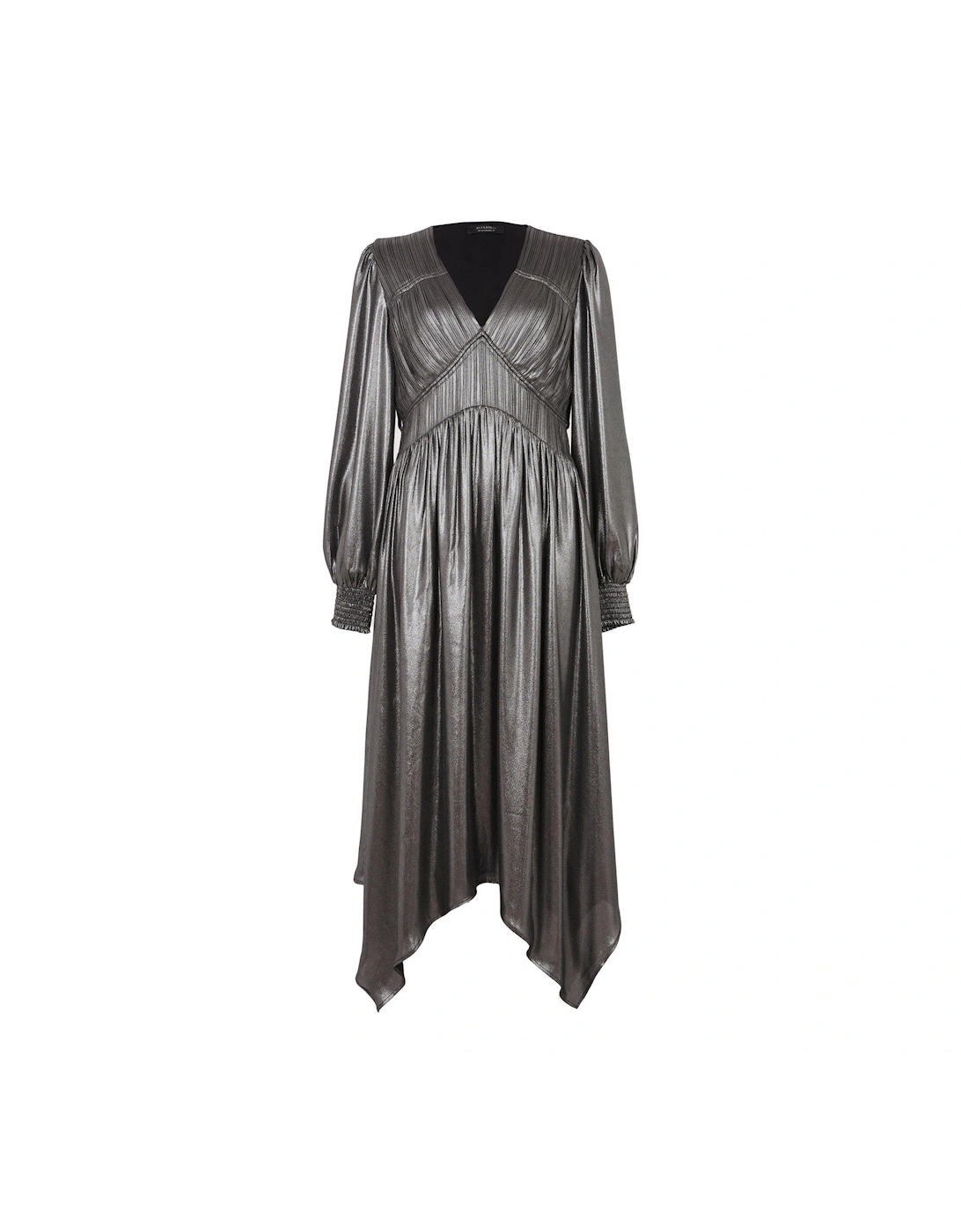 Estelle Metallic Dress - Gunmetal Grey