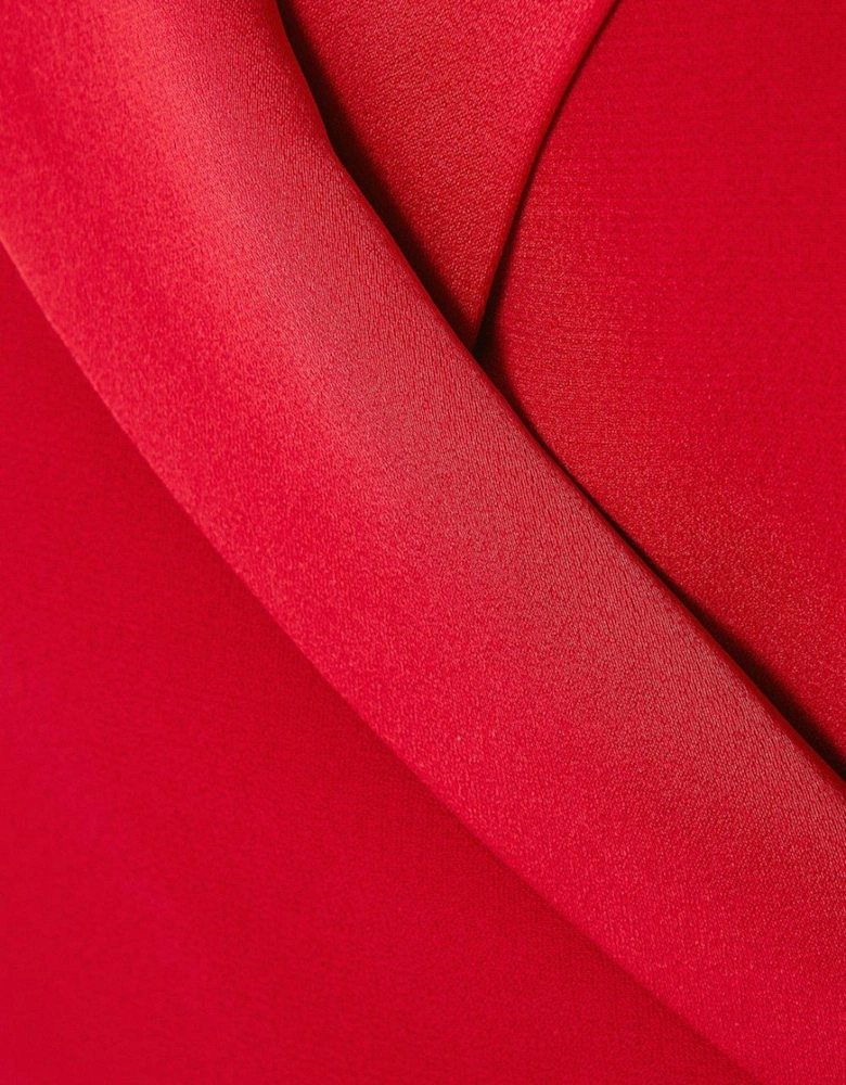 Crepe Wrap Dress With Pleat Tie Detail