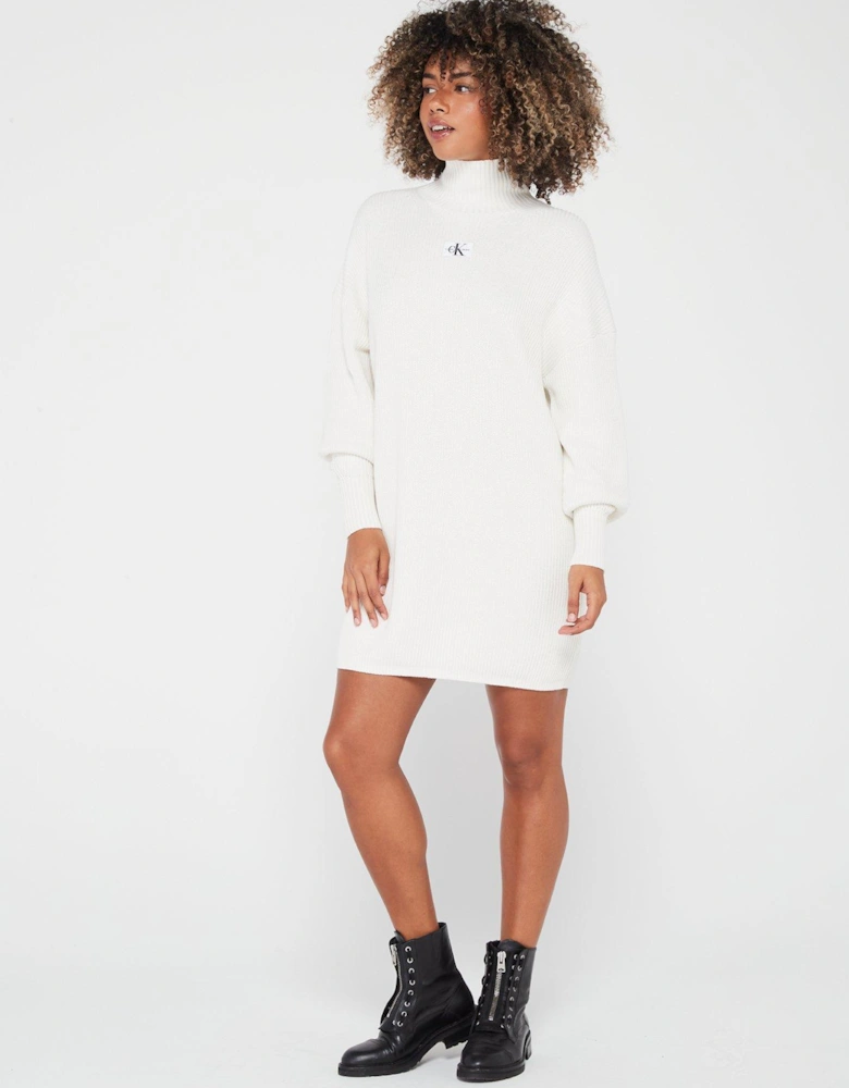 Woven Loose Knitted Dress - Ivory