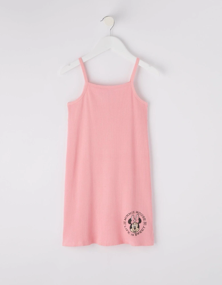 Girl's Disney 2 Piece Frill Neck Sweatshirt & Dress Set - Pink