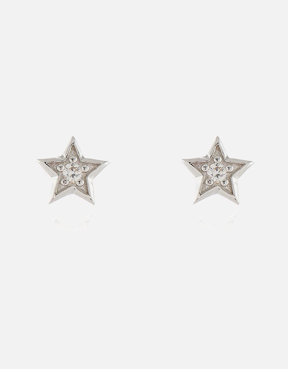 Cachet Luna Star stud Earrings plated in Rhodium, 4 of 3