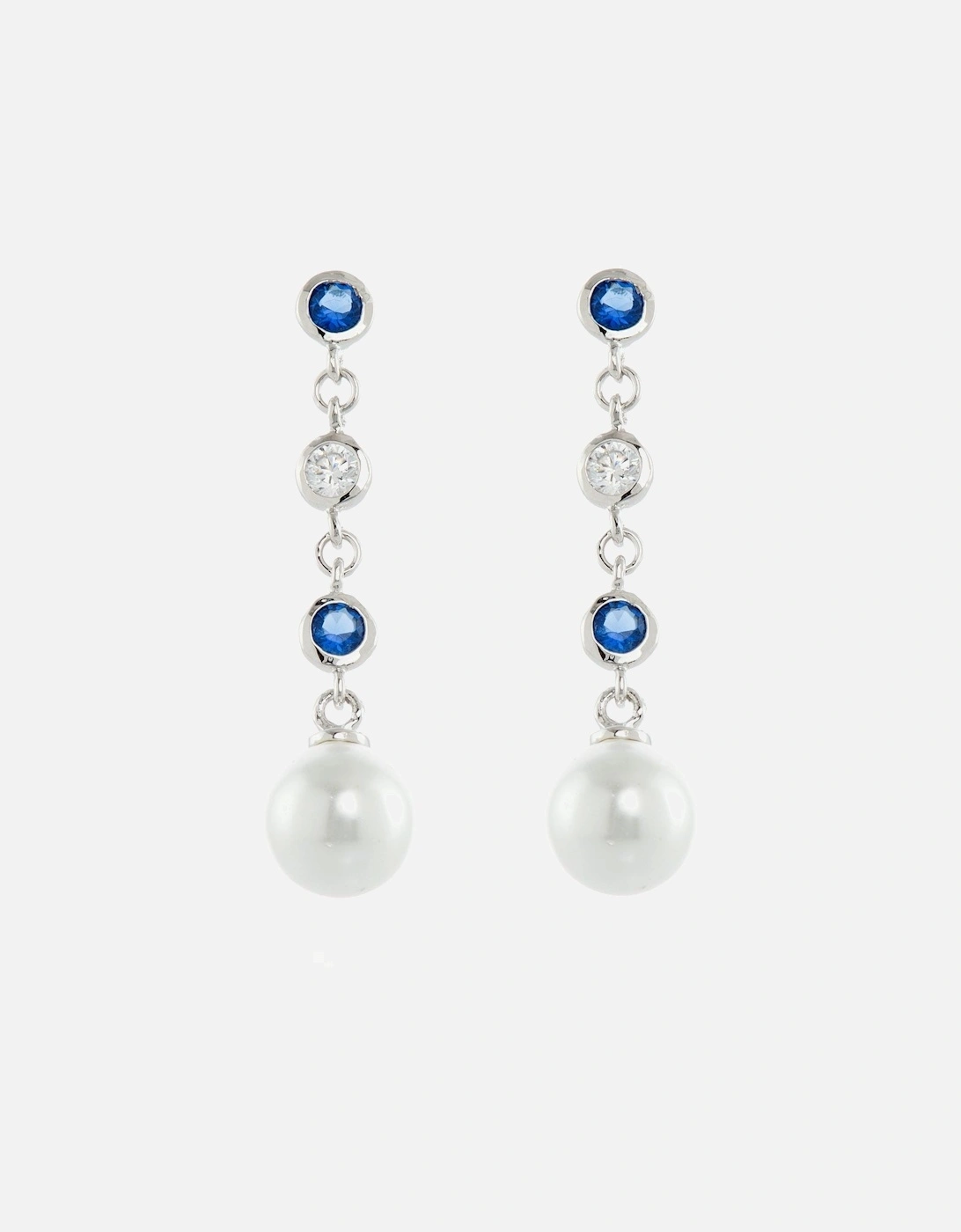 Cachet Inge Earrings Pearl and CZ Platinum Plated, 4 of 3