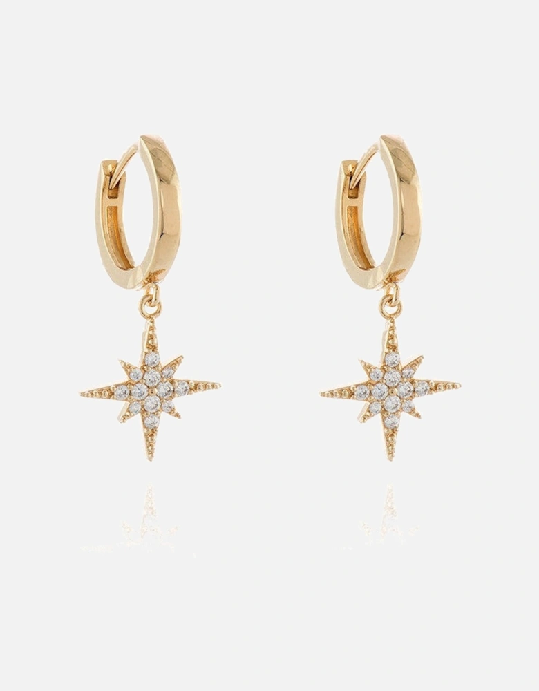 Cachet North Star CZ Earrings in 18ct Gold Plated