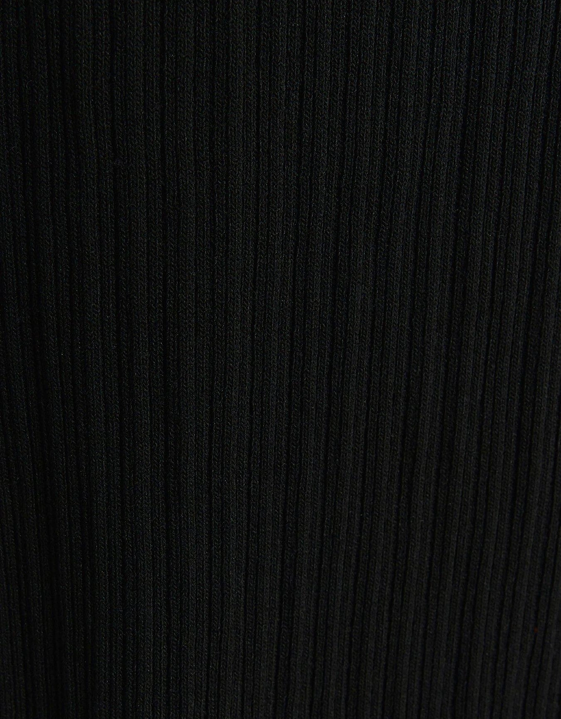 Button Front Knit Dress - Black