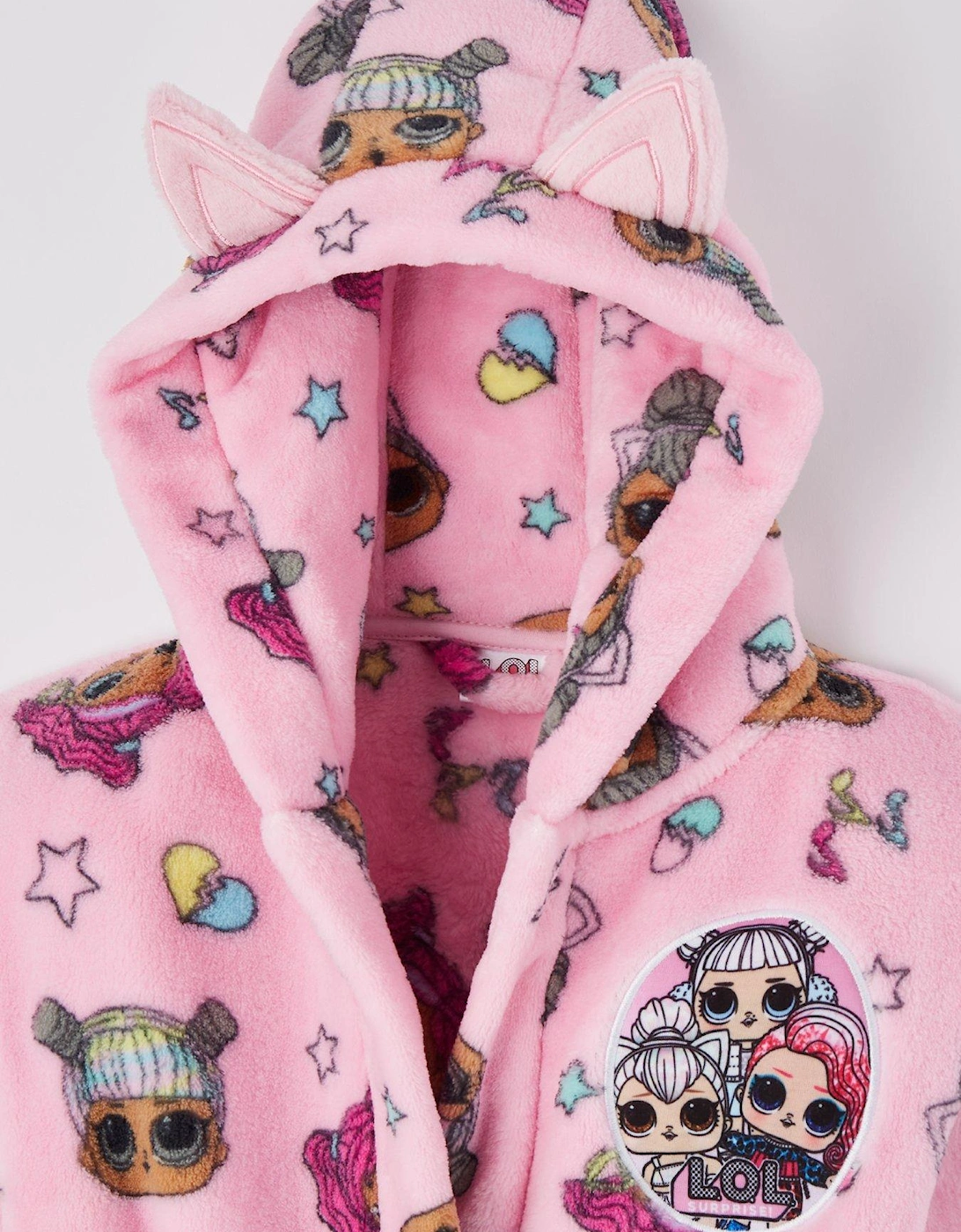 Hood Detail Dressing Gown - Pink