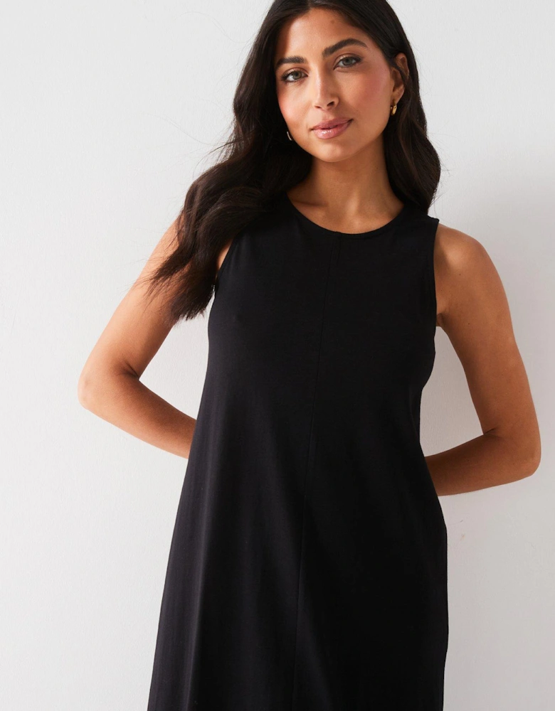 Sleeveless Column Maxi Dress - Black