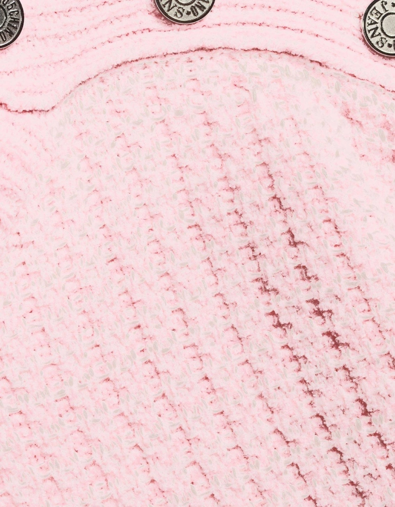 Knitted Tweed Jumper - Fantasy Print Pink