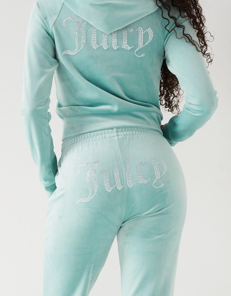 Classic Track Top With Diamante Logo - Green