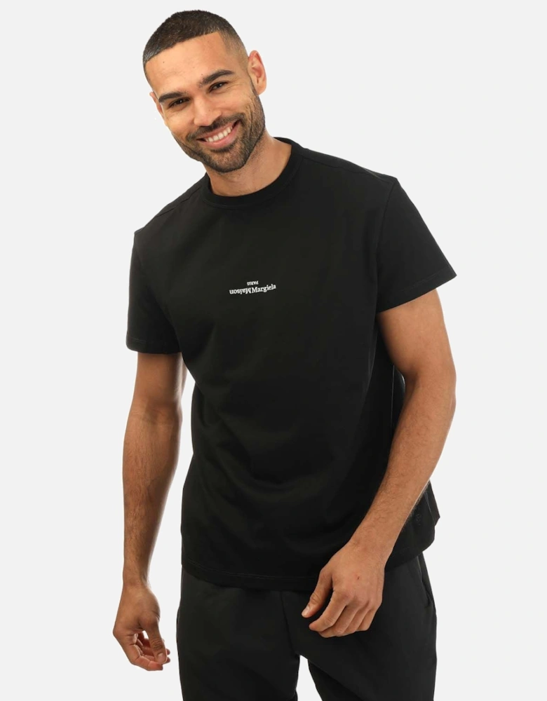Mens Embroidered Text Logo T-Shirt