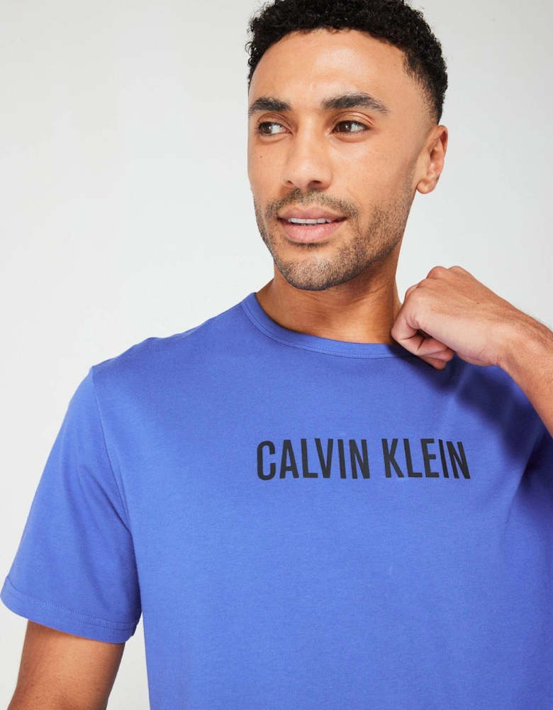 Crew Neck Loungewear T-Shirt - Bright Blue