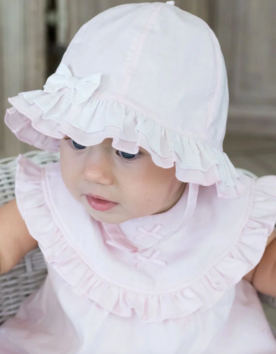 Girls Pink Embroided Sun Hat, 4 of 3