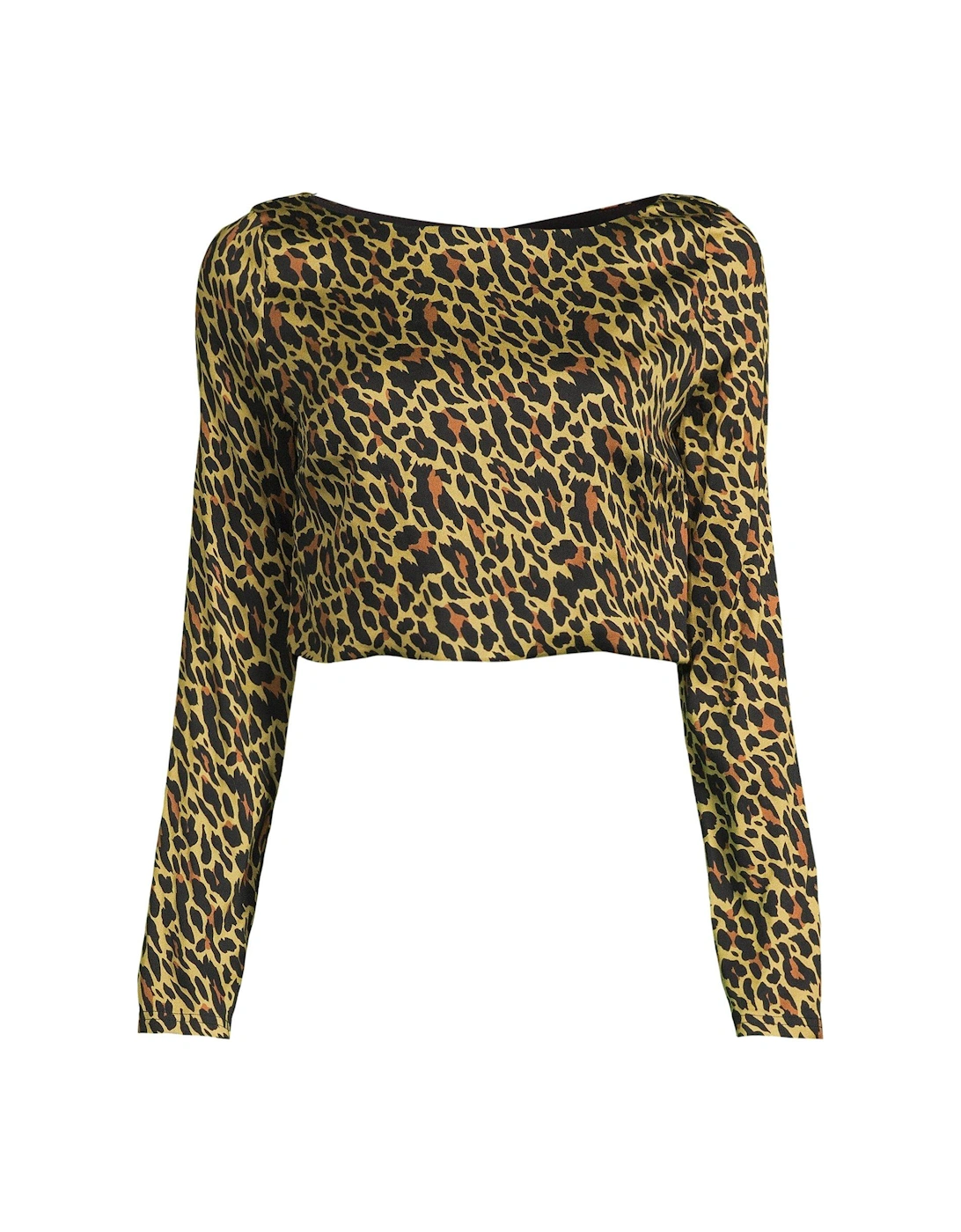 Morgan Long Sleeve Leopard Cropped Top