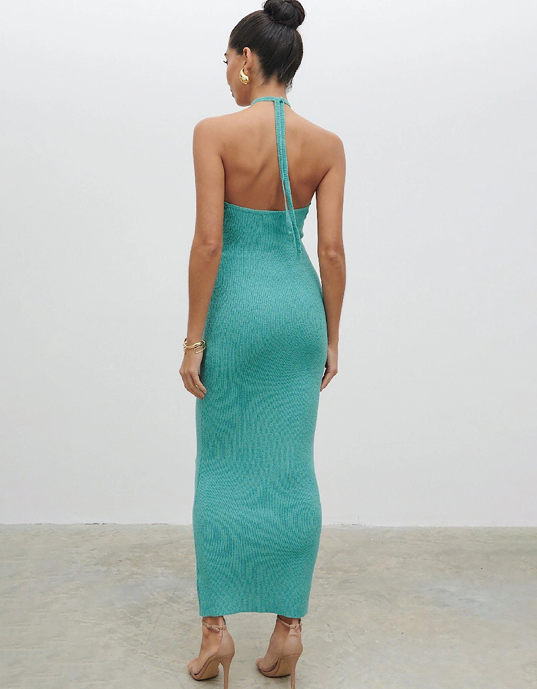 Khloe Knitted Maxi Dress - Blue