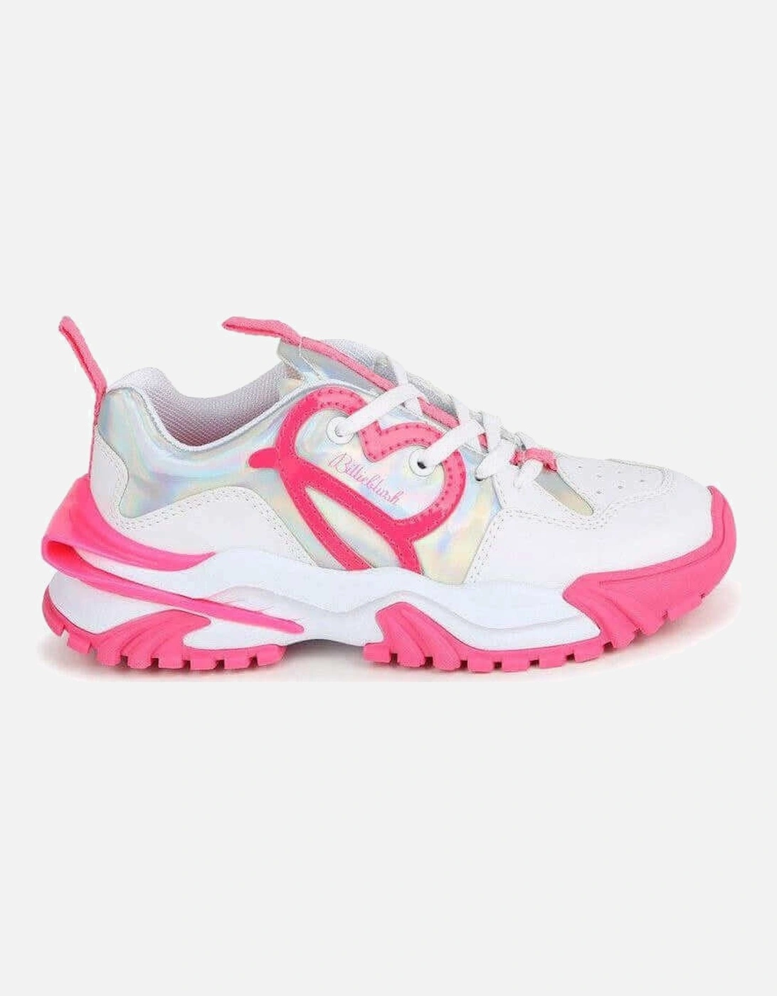 Girls Pink Lace Up Trainers