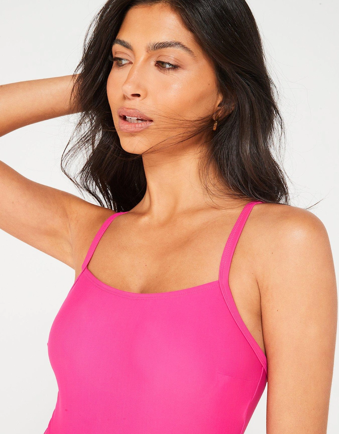 Square Neck Swimsuit - Pink